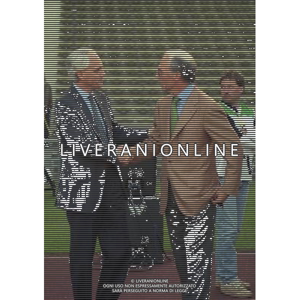 MONACO 28-05-1997 FINALE DI CHAMPIONS LEAGUE BORUSSIA DORTMUND-JUVENTUS NELLA FOTO Franz Anton Beckenbauer con roberto bettega AG ALDO LIVERANI SAS