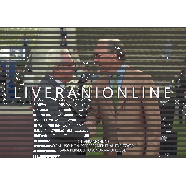 MONACO 28-05-1997 FINALE DI CHAMPIONS LEAGUE BORUSSIA DORTMUND-JUVENTUS NELLAFOTO Franz Anton Beckenbauer con AVVOCATO VITTORIO CAISSOTTI DI CHIUSANO AG ALDO LIVERANI SAS