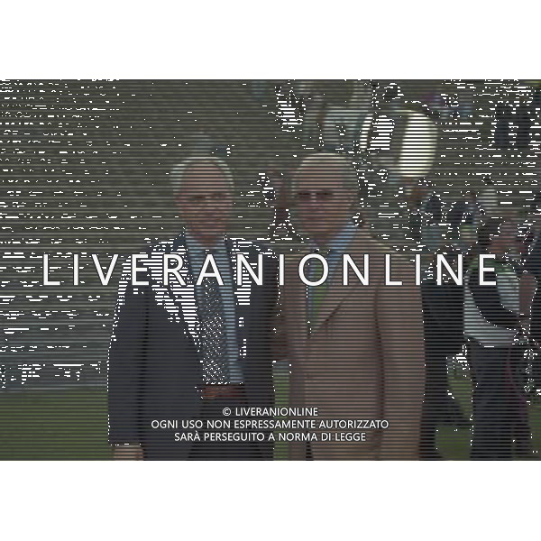 MONACO 28-05-1997 FINALE DI CHAMPIONS LEAGUE BORUSSIA DORTMUND-JUVENTUS NELLAFOTO Franz Anton Beckenbauer e roberto bettega AG ALDO LIVERANI SAS