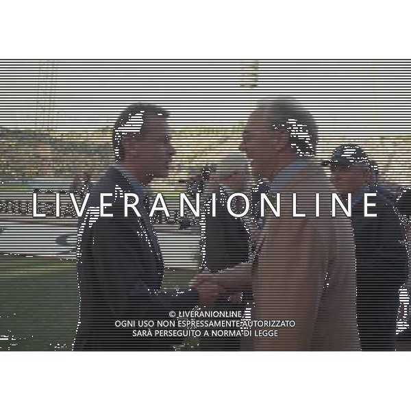 MONACO 28-05-1997 FINALE DI CHAMPIONS LEAGUE BORUSSIA DORTMUND-JUVENTUS NELLA FOTO Franz Anton Beckenbauer CON Ottmar Hitzfeld AG ALDO LIVERANI SAS