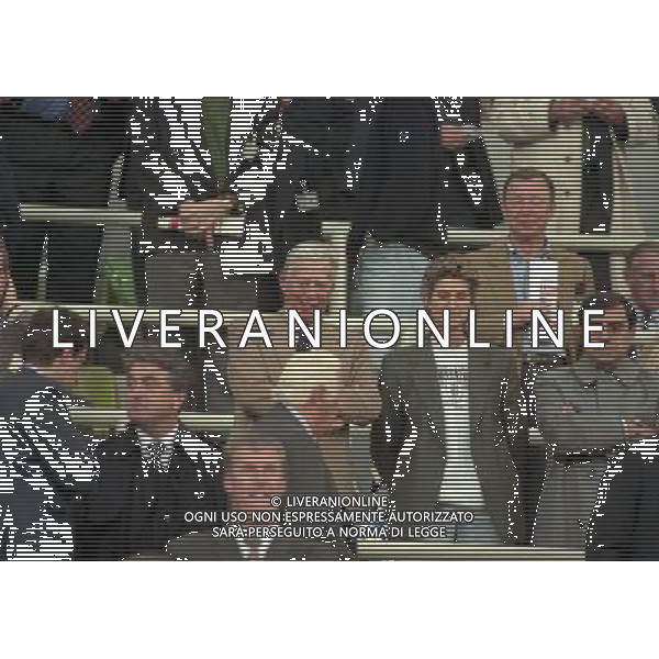 MONACO 28-05-1997 FINALE DI CHAMPIONS LEAGUE BORUSSIA DORTMUND-JUVENTUS NELLA FOTO UMBERTO AGNELLI CON LA MOGLIE ALLEGRA CARACCIOLO AG ALDO LIVERANI SAS