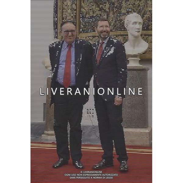 Roma - 28/07/2015 - Campidoglio - Sala Protomoteca - Presentazione della nuova giunta comunale - nella foto: Ignazio Marino con Marco Causi vice sindaco con la delega al Bilancio / Ph. Fabrizio Corradetti - Ag. Aldo Liverani Sas