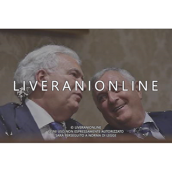 Roma - 29/07/2015 - Palazzo Madama - Sala Nassirya - Conferenza stampa di presentazione del Gruppo parlamentare \' Alleanza Liberalpopolare-Autonomie \' - nella foto: Vincenzo D\'Anna e Denis Verdini / Ph. Fabrizio Corradetti - Ag. Aldo Liverani Sas