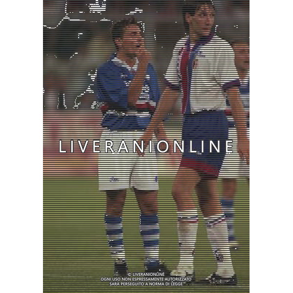 05-08-1998 SAMPDORIA BOLOGNA INTERTOTO NELLA FOTO MONTELLA VINCENZO AG ALDO LIVERANI SAS