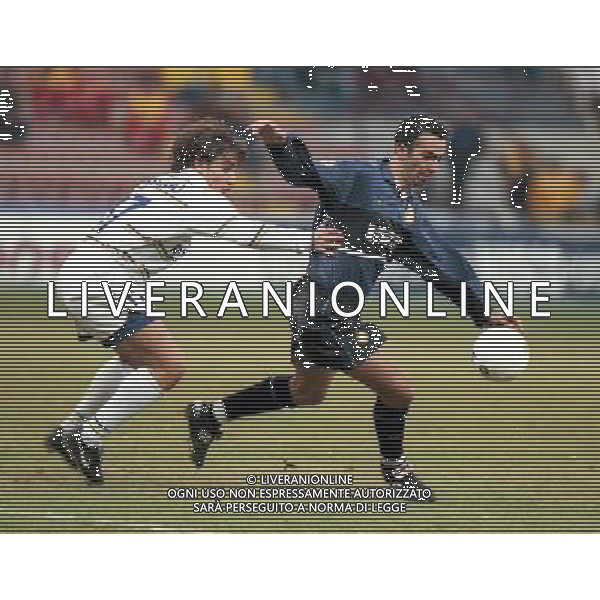INTER PARMA COPPA ITALIA 1999 NELLA FOTO Youri Raffi Djorkaeff CON FABIO CANNAVARO AG ALDO LIVERANI SAS