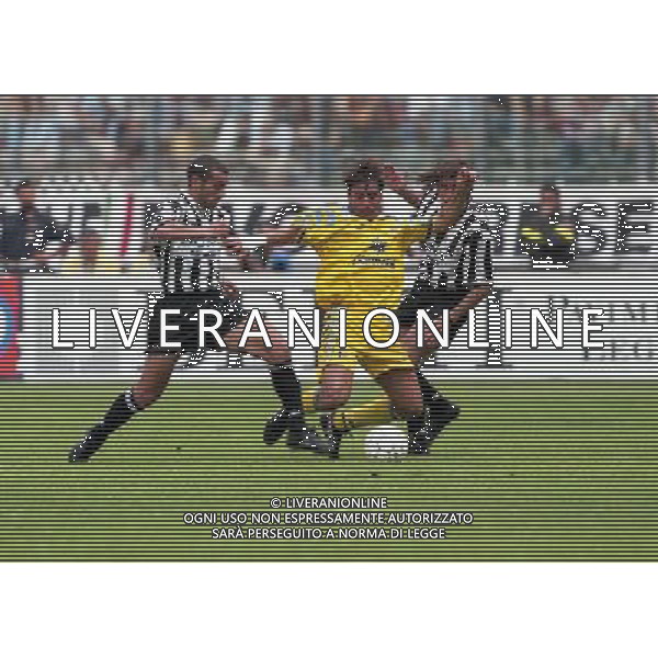 18-05-1997 JUVENTUS PARMA SERIE A NELLA FOTO PAOLO MONTERO-MASSIMO CRIPPA DIMAS TEXEIRA AG ALDO LIVERANI SAS