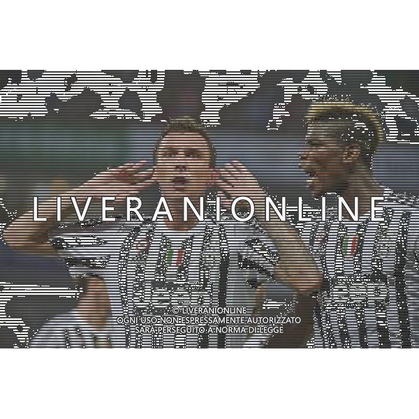 Juventus - Lazio Supercoppa Italiana 2015 - Shanghai Cina 08 agosto 2015 Nella foto: esultanza dopo il gol di Mandzukic con paul pogba ©Tardito/AGENZIA ALDO LIVERANI SAS