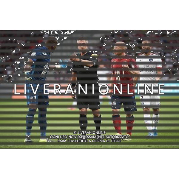 Fredy FAUTREL / Vincent ENYEAMA / Florent BALMONT - 07.08.2015 - Lille / PSG - 1ere journee Ligue 1 Photo : Nolwenn Le Gouic / Icon Sport AG ALDO LIVERANI SAS ONLY ITALY