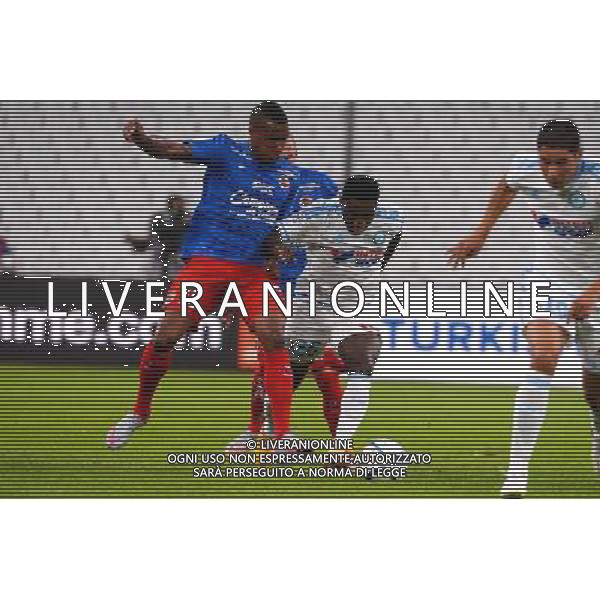 Emmanuel IMOROU / Brice Dja Djedje - 08.08.2015 - Marseille / Caen - 1er journee de Ligue 1 Photo : Gaston Petrelli / Icon Sport AG ALDO LIVERANI SAS ONLY ITALY