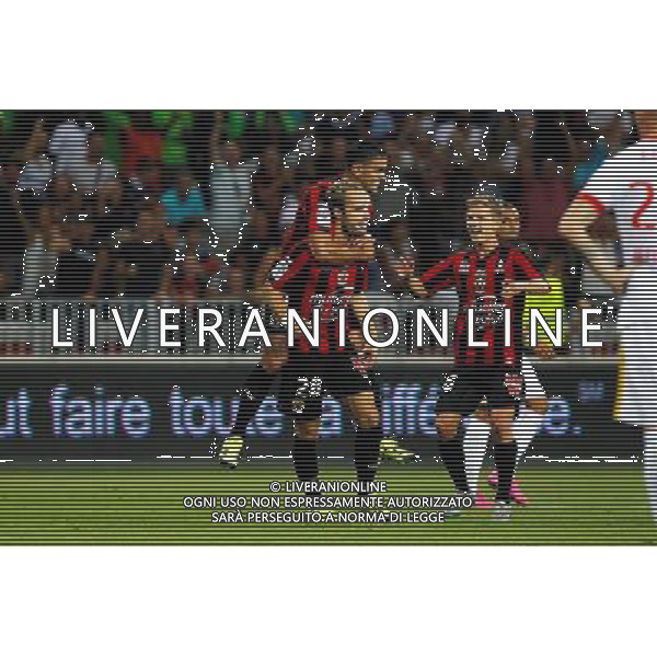 Joie NICE - Valere GERMAIN / Hatem Ben ARFA - 08.08.2015 - Nice / Monaco - 1er journee de Ligue 1 Photo : Jean Christophe Magnenet / Icon Sport AG ALDO LIVERANI SAS ONLY ITALY