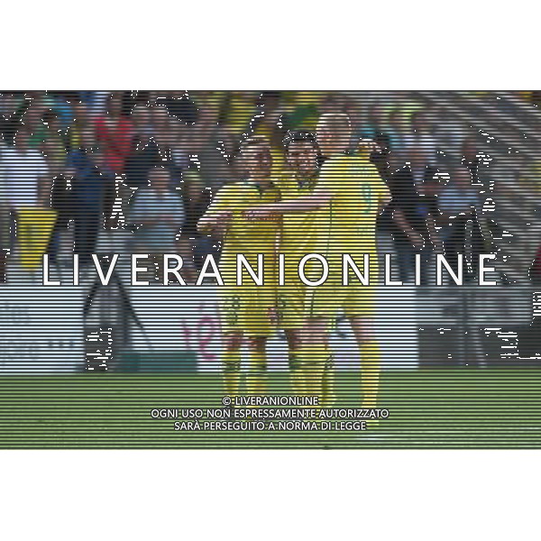 joie Leo DUBOIS / Valentin RONGIER / Kolbeinn SIGTHORSSON - 08.08.2015 - Nantes / Guingamp - 1ere journee Ligue 1 Photo : Nolwenn Le Gouic / Icon Sport AG ALDO LIVERANI SAS ONLY ITALY