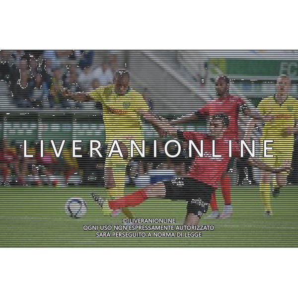 Johan AUDEL / Christophe KERBRAT - 08.08.2015 - Nantes / Guingamp - 1ere journee Ligue 1 Photo : Nolwenn Le Gouic / Icon Sport /AGENZIA ALDO LIVERANI SAS - ITALY ONLY - EDITORIAL USE ONLY -