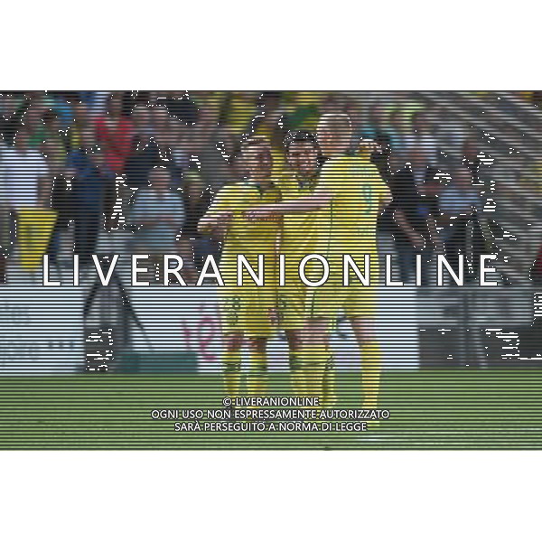 joie Leo DUBOIS / Valentin RONGIER / Kolbeinn SIGTHORSSON - 08.08.2015 - Nantes / Guingamp - 1ere journee Ligue 1 Photo : Nolwenn Le Gouic / Icon Sport /AGENZIA ALDO LIVERANI SAS - ITALY ONLY - EDITORIAL USE ONLY -