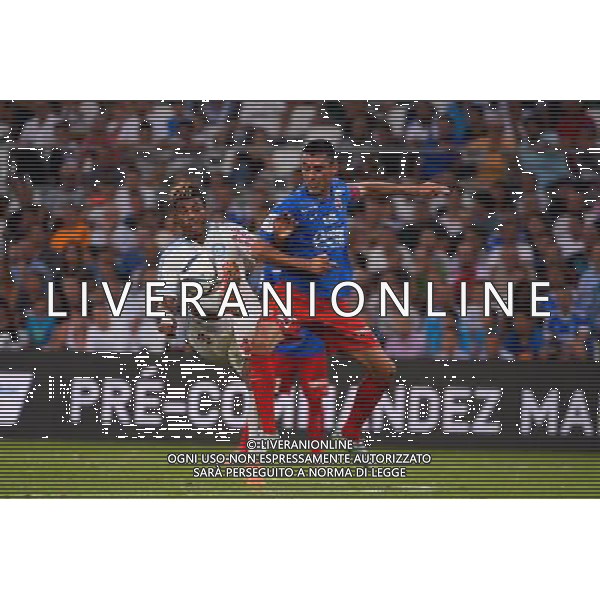 Mario LEMINA / Julien FERET - 08.08.2015 - Marseille / Caen - 1er journee de Ligue 1 Photo : Gaston Petrelli / Icon Sport /AGENZIA ALDO LIVERANI SAS - ITALY ONLY - EDITORIAL USE ONLY -