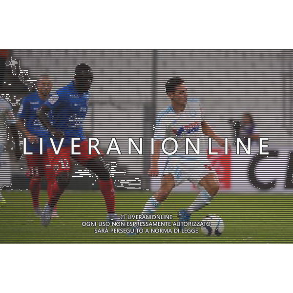 Dennis APIAH / Florian THAUVIN - 08.08.2015 - Marseille / Caen - 1er journee de Ligue 1 Photo : Gaston Petrelli / Icon Sport /AGENZIA ALDO LIVERANI SAS - ITALY ONLY - EDITORIAL USE ONLY -