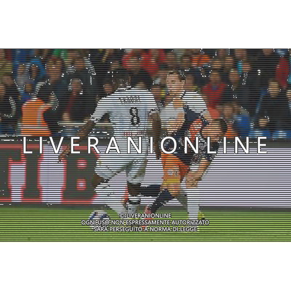 Anthony Mounier / Ismael Traore - 08.08.2015 - Montpellier / Angers - 1er journee de Ligue 1 Photo : Alexandre Dimou / Icon Sport /AGENZIA ALDO LIVERANI SAS - ITALY ONLY - EDITORIAL USE ONLY -