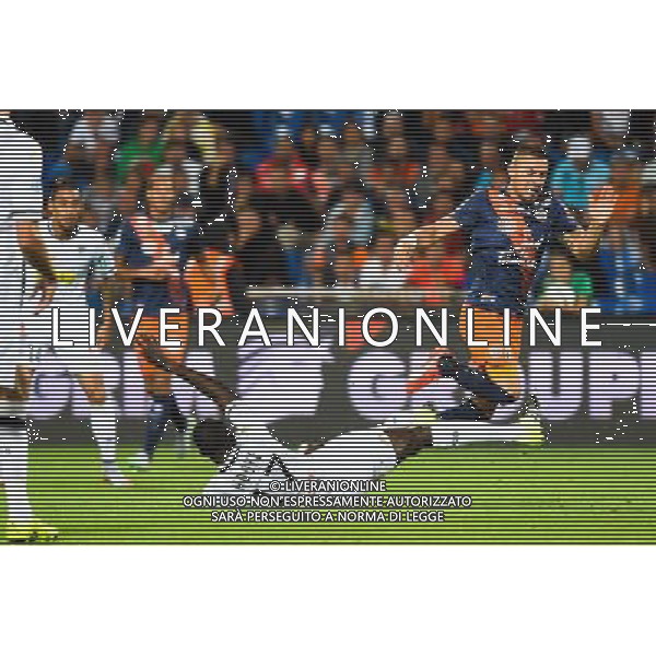 Cheikh Ndoye / Anthony Mounier - 08.08.2015 - Montpellier / Angers - 1er journee de Ligue 1 Photo : Alexandre Dimou / Icon Sport /AGENZIA ALDO LIVERANI SAS - ITALY ONLY - EDITORIAL USE ONLY -