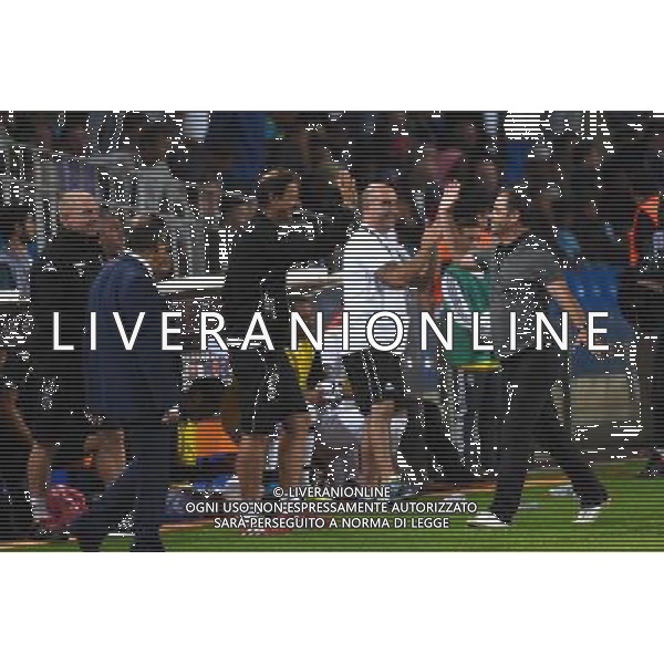 Joie Angers - Serge Le Dizet / Stephane Moulin - 08.08.2015 - Montpellier / Angers - 1er journee de Ligue 1 Photo : Alexandre Dimou / Icon Sport /AGENZIA ALDO LIVERANI SAS - ITALY ONLY - EDITORIAL USE ONLY -