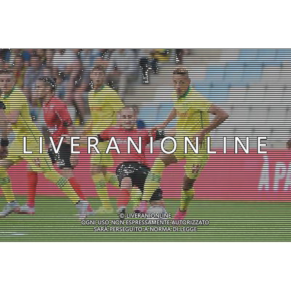 Yacine BAMMOU / Lionel MATHIS - 08.08.2015 - Nantes / Guingamp - 1ere journee Ligue 1 Photo : Nolwenn Le Gouic / Icon Sport /AGENZIA ALDO LIVERANI SAS - ITALY ONLY - EDITORIAL USE ONLY -