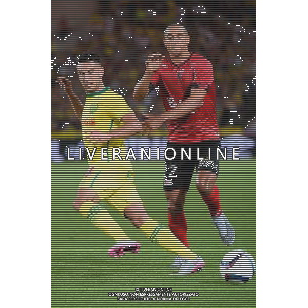 Adrien THOMASSON / Nill DE PAUW - 08.08.2015 - Nantes / Guingamp - 1ere journee Ligue 1 Photo : Nolwenn Le Gouic / Icon Sport /AGENZIA ALDO LIVERANI SAS - ITALY ONLY - EDITORIAL USE ONLY -