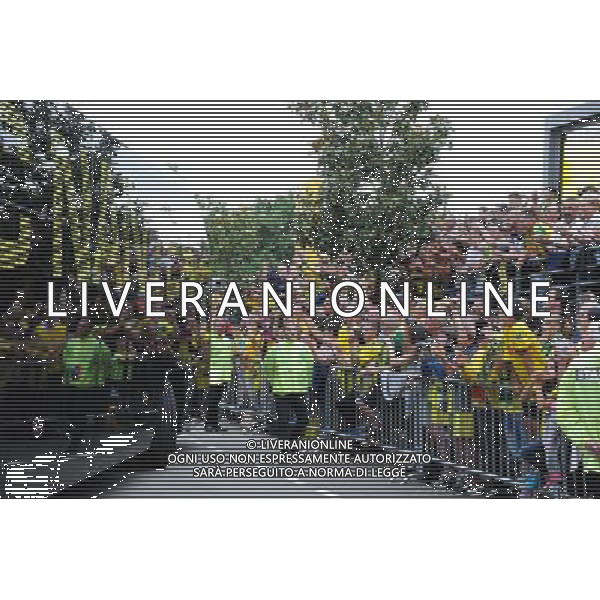 arrivee du bus de Nantes - 08.08.2015 - Nantes / Guingamp - 1ere journee Ligue 1 Photo : Nolwenn Le Gouic / Icon Sport /AGENZIA ALDO LIVERANI SAS - ITALY ONLY - EDITORIAL USE ONLY -