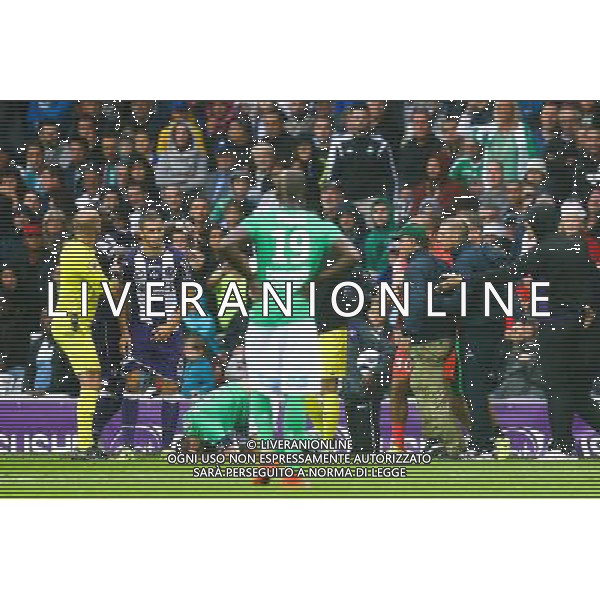 Altercation Aleksandar Pesic / Christophe Galtier - 09.08.2015 - Toulouse / Saint Etienne - 1er journee de Ligue 1 Photo : Manuel Blondeau / Icon Sport AG ALDO LIVERANI SAS ONLY ITALY