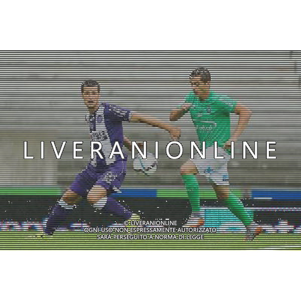 Romain Hamouma / Uros Spajic - 09.08.2015 - Toulouse / Sain Etienne - 1er journee de Ligue 1 Photo : Manuel Blondeau / Icon Sport /AGENZIA ALDO LIVERANI SAS - ITALY ONLY - EDITORIAL USE ONLY -