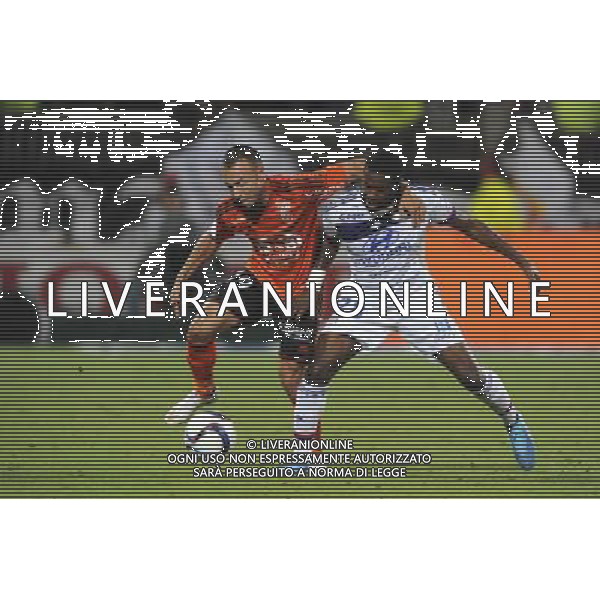 Romain PHILIPPOTEAUX / Arnold MVUEMBA - 09.08.2015 - Lyon / Lorient - 1ere journee de Ligue 1 Photo : Jean Paul Thomas / Icon Sport /AGENZIA ALDO LIVERANI SAS - ITALY ONLY - EDITORIAL USE ONLY -