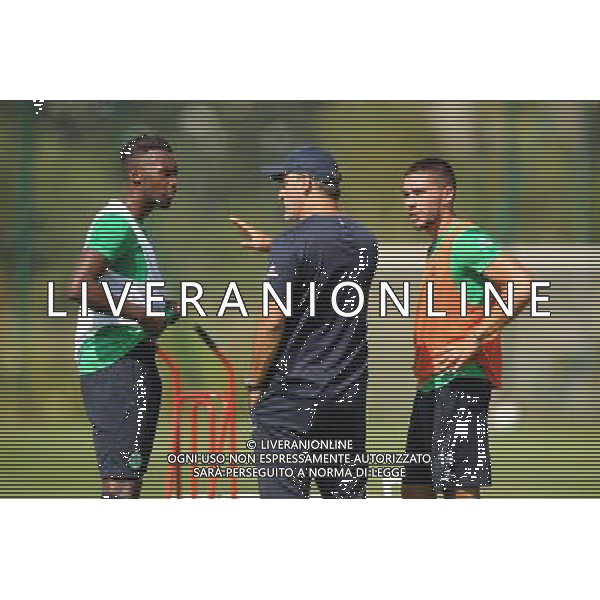 Jean Christophe BAHEBECK / Christophe GALTIER / Neal MAUPAY - 12.08.2015 - Entrainement de Saint Etienne - Ligue 1 2015/2016 Photo : Jean Paul Thomas / Icon Sport /AGENZIA ALDO LIVERANI SAS - ITALY ONLY - EDITORIAL USE ONLY -