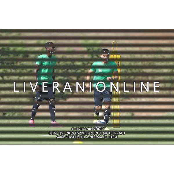 Jean Christophe BAHEBECK / Neal MAUPAY - 12.08.2015 - Entrainement de Saint Etienne - Ligue 1 2015/2016 Photo : Jean Paul Thomas / Icon Sport /AGENZIA ALDO LIVERANI SAS - ITALY ONLY - EDITORIAL USE ONLY -
