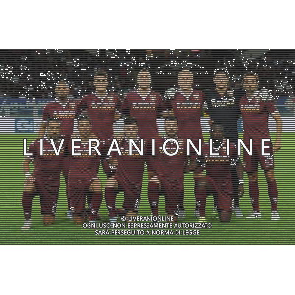 Torino 16-08-2015 TIM Cup - Coppa Italia 3Â° turno eliminatorio Stadio Olimpico Torino vs Pescara nella foto la formazione del Torino in piedi da SX Bruno Peres, Danilo Avelar, Maxi Lopez, Kamil Glik, Salvador Ichazo ed Emiliano Moretti; in basso da SX Fabio Quagliarella, Giuseppe Vives, Daniele Baseli, Cesare Bovo e Afriyei Acquah foto Roberto Garavaglia - ag. Aldo Liverani sas