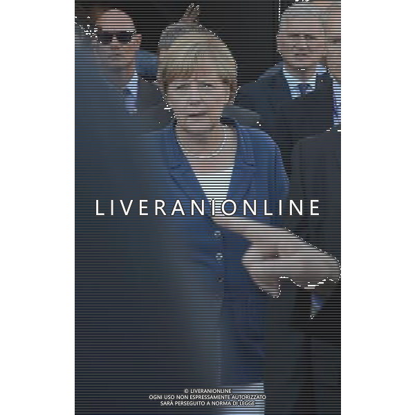La visita di Angela Merkel all\'Expo di Milano 17 agosto 2015 nella foto La cancelliera al suo arrivo ©Gazzaniga/AGENZIA ALDO LIVERANI SAS