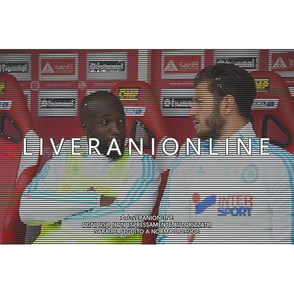 Lassana Diarra / Stephane SPARAGNA - 16.08.2015 - Reims / Marseille - 2eme journee de Ligue 1 Photo : Andre Ferreira / Icon Sport AG ALDO LIVERANI SAS ONLY ITALY