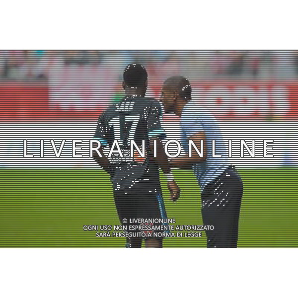 Bouna SARR / Franck PASSI - 16.08.2015 - Reims / Marseille - 2eme journee de Ligue 1 Photo : Andre Ferreira / Icon Sport AG ALDO LIVERANI SAS ONLY ITALY