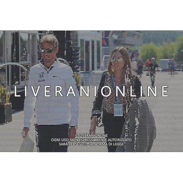 Jenson Button (GBR) McLaren with his wife Jessica Button (JPN). 20.08.2015. Formula 1 World Championship, Rd 11, Belgian Grand Prix, Spa Francorchamps, Belgium, Preparation Day. /AGENZIA ALDO LIVERANI SAS - ITALY ONLY - EDITORIAL USE ONLY - Gp f1 Belgio