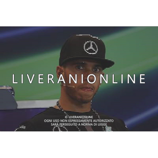 Lewis Hamilton (GBR) Mercedes AMG F1 in the FIA Press Conference. 20.08.2015. Formula 1 World Championship, Rd 11, Belgian Grand Prix, Spa Francorchamps, Belgium, Preparation Day. /AGENZIA ALDO LIVERANI SAS - ITALY ONLY - EDITORIAL USE ONLY - Gp f1 Belgio