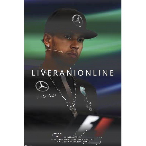 Lewis Hamilton (GBR) Mercedes AMG F1 in the FIA Press Conference. 20.08.2015. Formula 1 World Championship, Rd 11, Belgian Grand Prix, Spa Francorchamps, Belgium, Preparation Day. /AGENZIA ALDO LIVERANI SAS - ITALY ONLY - EDITORIAL USE ONLY - Gp f1 Belgio