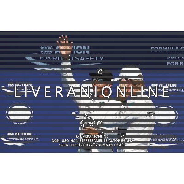 (L to R): Lewis Hamilton (GBR) Mercedes AMG F1 celebrates his pole position in parc ferme with second placed team mate Nico Rosberg (GER) Mercedes AMG F1. 22.08.2015. Formula 1 World Championship, Rd 11, Belgian Grand Prix, Spa Francorchamps, Belgium, Qualifying Day. /AGENZIA ALDO LIVERANI SAS - ITALY ONLY - EDITORIAL USE ONLY - Gp F1 Belgio Prove Ufficiali