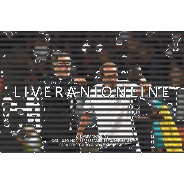 Laurent Blanc / Jean Louis Gasset - 21.08.2015 - Montpellier / Paris Saint Germain - 3e journee Ligue 1 Photo : Alexandre Dimou / Icon Sport AG ALDO LIVERANI SAS ONLY ITALY