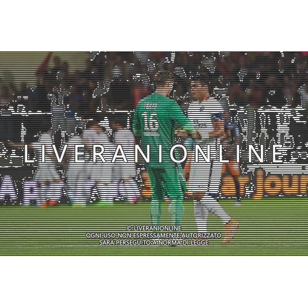 Joie Thiago Silva / Kevin Trapp - 21.08.2015 - Montpellier / Paris Saint Germain - 3e journee Ligue 1 Photo : Alexandre Dimou / Icon Sport AG ALDO LIVERANI SAS ONLY ITALY