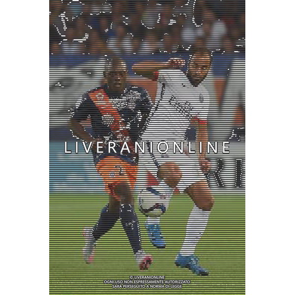 Lucas Moura / Jerome Roussillon - 21.08.2015 - Montpellier / Paris Saint Germain - 3e journee Ligue 1 Photo : Alexandre Dimou / Icon Sport AG ALDO LIVERANI SAS ONLY ITALY