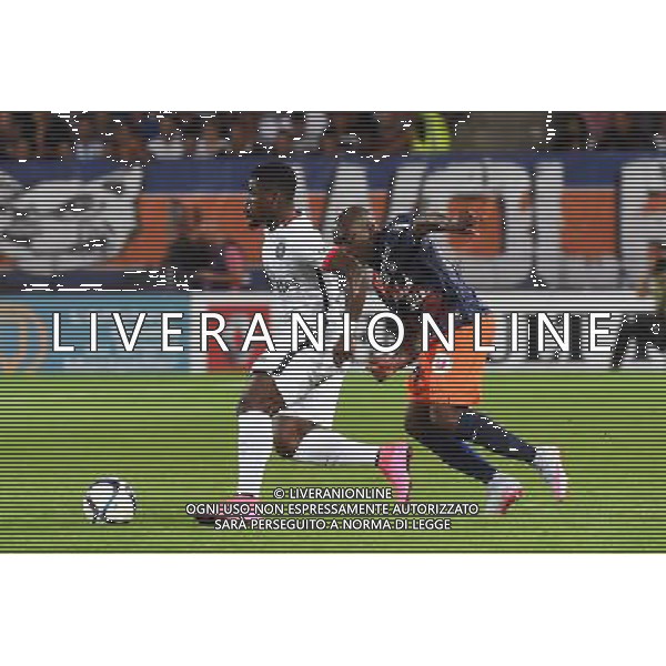 Serge Aurier / Jerome Roussillon - 21.08.2015 - Montpellier / Paris Saint Germain - 3e journee Ligue 1 Photo : Alexandre Dimou / Icon Sport AG ALDO LIVERANI SAS ONLY ITALY