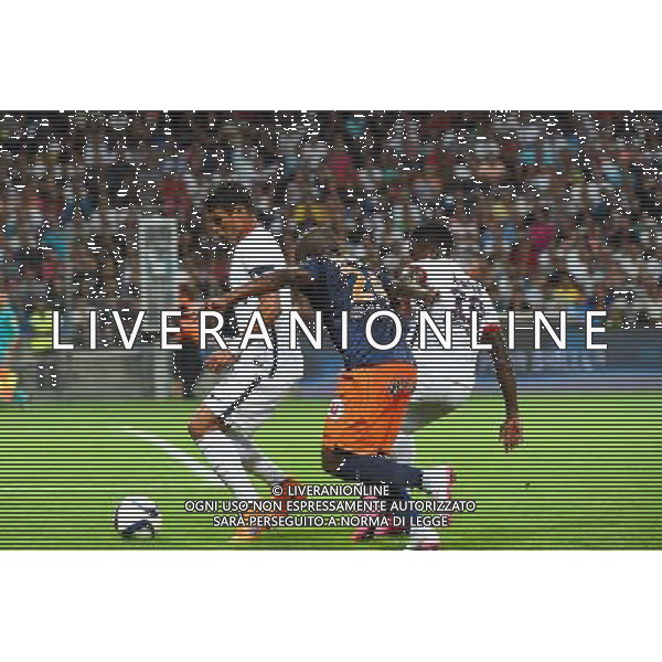 Thiago Silva / Djamel Bakar / Serge Aurier - 21.08.2015 - Montpellier / Paris Saint Germain - 3e journee Ligue 1 Photo : Alexandre Dimou / Icon Sport AG ALDO LIVERANI SAS ONLY ITALY
