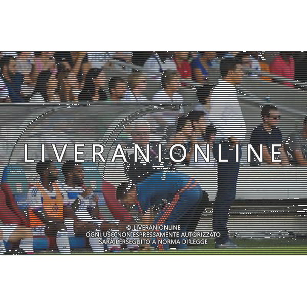 Alexandre LACAZETTE / Hubert FOURNIER - 22.08.2015 - Lyon / Rennes - 3eme journee de Ligue 1 Photo : Jean Paul Thomas / Icon Sport AG ALDO LIVERANI SAS ONLY ITALY