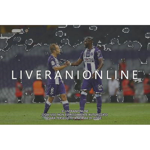 Joie Tongo Doumbia / Etienne Didot - 22.08.2015 - Toulouse / Monaco - 3eme journee de Ligue 1 Photo : Manuel Blondeau / Icon Sport AG ALDO LIVERANI SAS ONLY ITALY