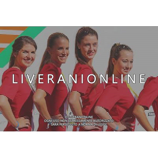 Grid girls. 23.08.2015. Formula 1 World Championship, Rd 13, Belgian Grand Prix, Spa Francorchamps, Belgium, Race Day. /AGENZIA ALDO LIVERANI SAS - ITALY ONLY - EDITORIAL USE ONLY - Gp F1 Belgio Gara