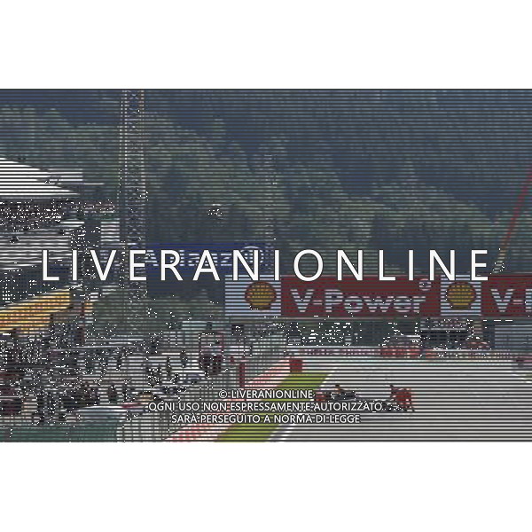 Nico Hulkenberg (GER) Sahara Force India F1 VJM08 is pushed from the grid. 23.08.2015. Formula 1 World Championship, Rd 13, Belgian Grand Prix, Spa Francorchamps, Belgium, Race Day. /AGENZIA ALDO LIVERANI SAS - ITALY ONLY - EDITORIAL USE ONLY - Gp F1 Belgio Gara