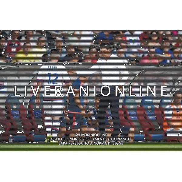 Jordan FERRI / Hubert FOURNIER - 22.08.2015 - Lyon / Rennes - 3eme journee de Ligue 1 Photo : Jean Paul Thomas / Icon Sport /AGENZIA ALDO LIVERANI SAS - ITALY ONLY - EDITORIAL USE ONLY -