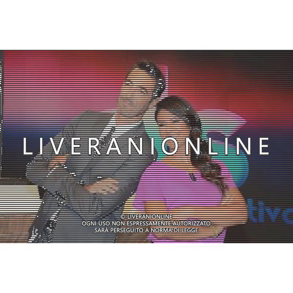 \'La Domenica Sportiva\' Trasmissione Televisiva Milano 23 agosto 2015 nella foto i nuovi conduttori Alessandro Antinelli e Giusy Versace ©Gazzaniga/AGENZIA ALDO LIVERANI SAS