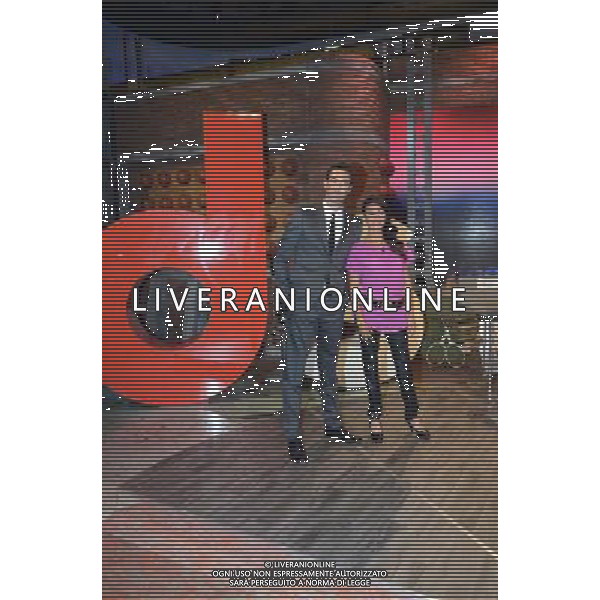 \'La Domenica Sportiva\' Trasmissione Televisiva Milano 23 agosto 2015 nella foto i nuovi conduttori Alessandro Antinelli e Giusy Versace ©Gazzaniga/AGENZIA ALDO LIVERANI SAS